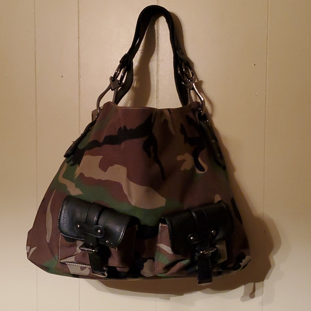 Camouflage multipurpose hobo bag